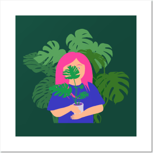 Monstera girl Posters and Art